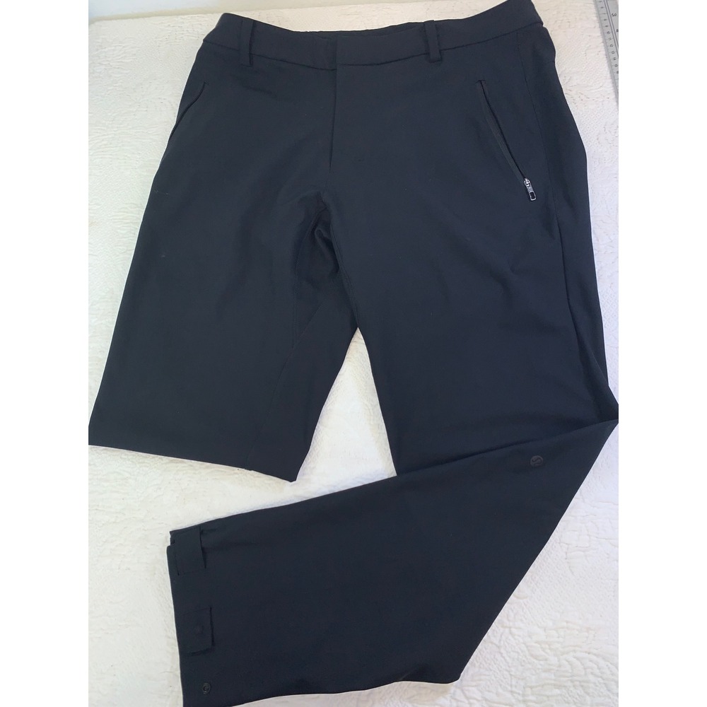 Lululemon Mens Commission Pants Black Size 32 Chino Trousers Technical Stretch